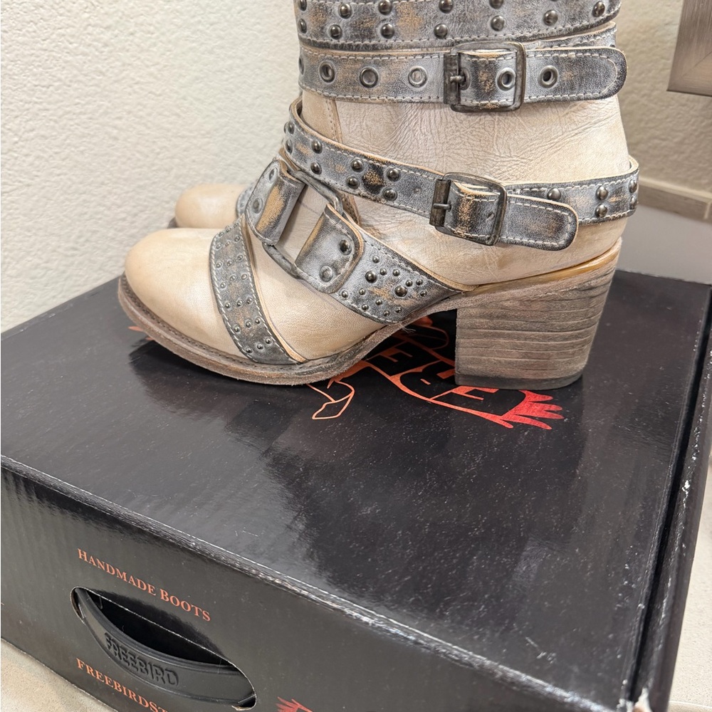 Freebird Women's Slayer Studded Leather Heeled Boots 8